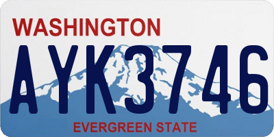 WA license plate AYK3746