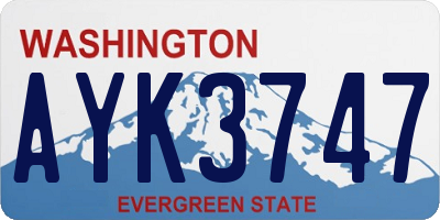 WA license plate AYK3747