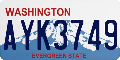 WA license plate AYK3749