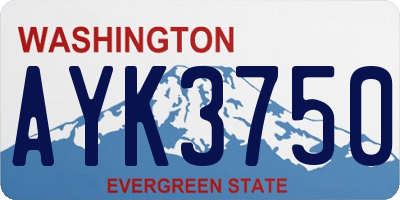 WA license plate AYK3750