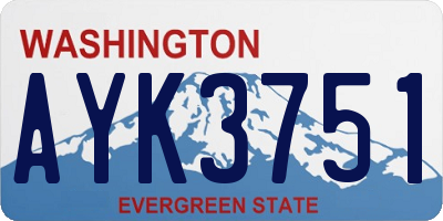 WA license plate AYK3751
