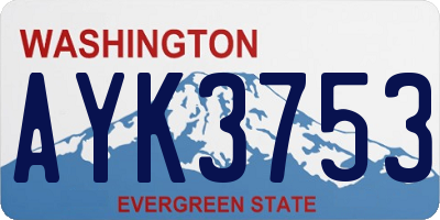 WA license plate AYK3753
