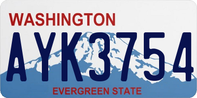 WA license plate AYK3754
