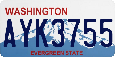 WA license plate AYK3755