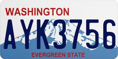 WA license plate AYK3756