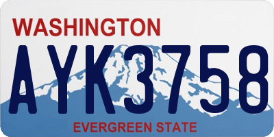 WA license plate AYK3758