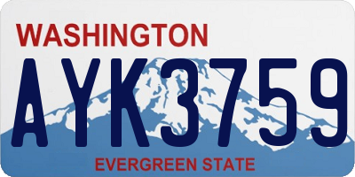 WA license plate AYK3759