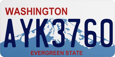 WA license plate AYK3760
