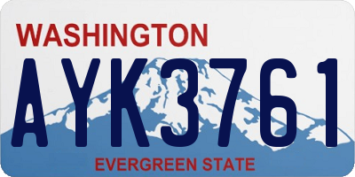 WA license plate AYK3761