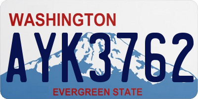 WA license plate AYK3762