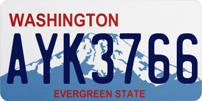WA license plate AYK3766