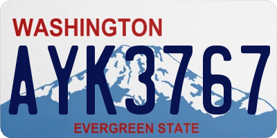 WA license plate AYK3767