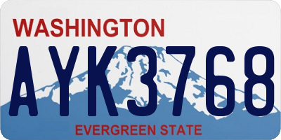 WA license plate AYK3768