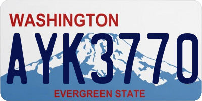 WA license plate AYK3770
