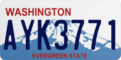 WA license plate AYK3771
