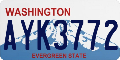 WA license plate AYK3772