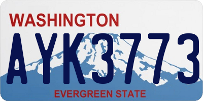 WA license plate AYK3773