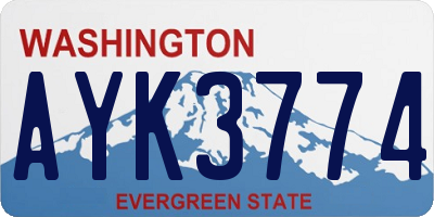 WA license plate AYK3774