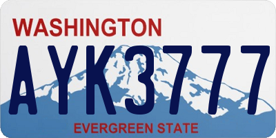 WA license plate AYK3777