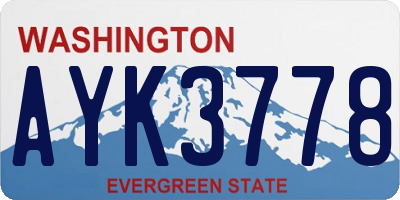 WA license plate AYK3778