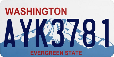 WA license plate AYK3781