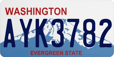 WA license plate AYK3782