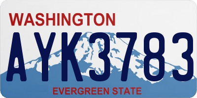WA license plate AYK3783