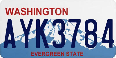 WA license plate AYK3784