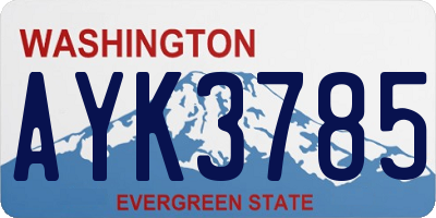 WA license plate AYK3785