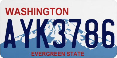 WA license plate AYK3786