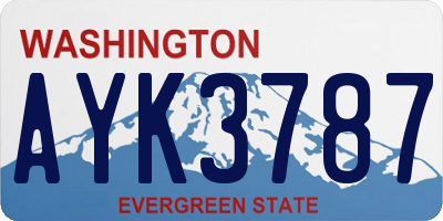 WA license plate AYK3787