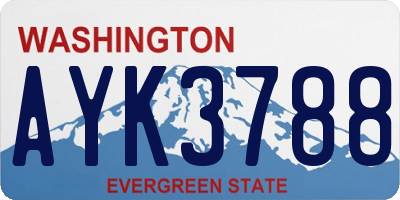 WA license plate AYK3788