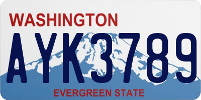 WA license plate AYK3789