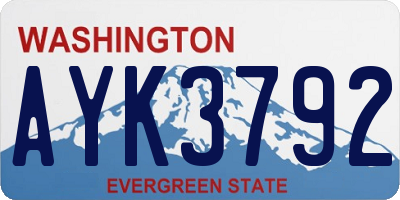 WA license plate AYK3792