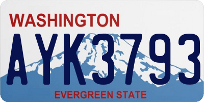 WA license plate AYK3793