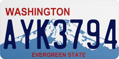 WA license plate AYK3794