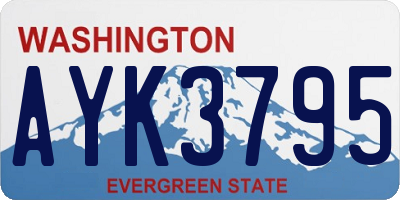 WA license plate AYK3795