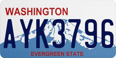 WA license plate AYK3796