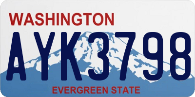 WA license plate AYK3798