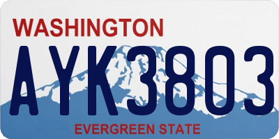 WA license plate AYK3803