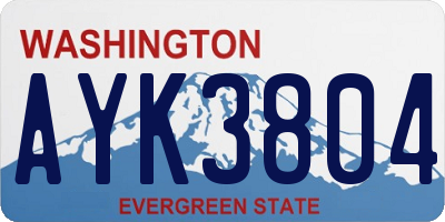 WA license plate AYK3804