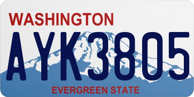 WA license plate AYK3805