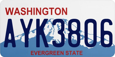 WA license plate AYK3806