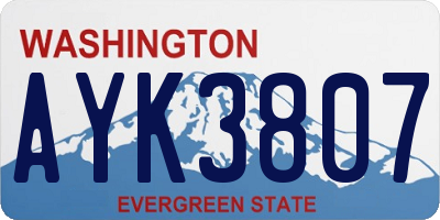 WA license plate AYK3807