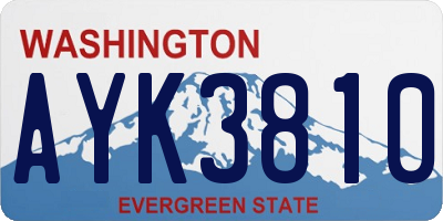WA license plate AYK3810
