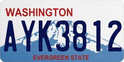 WA license plate AYK3812