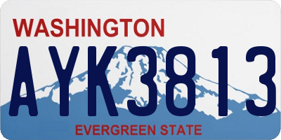 WA license plate AYK3813