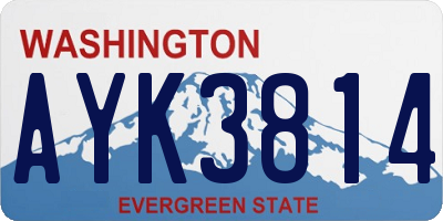WA license plate AYK3814