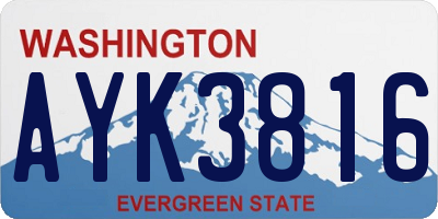WA license plate AYK3816