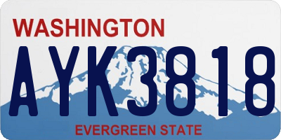 WA license plate AYK3818